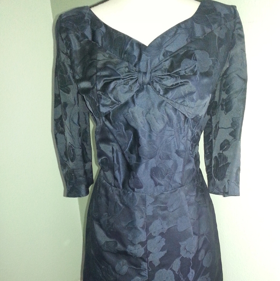 Vintage 60's floral brocade dress - Picture 2 of 4